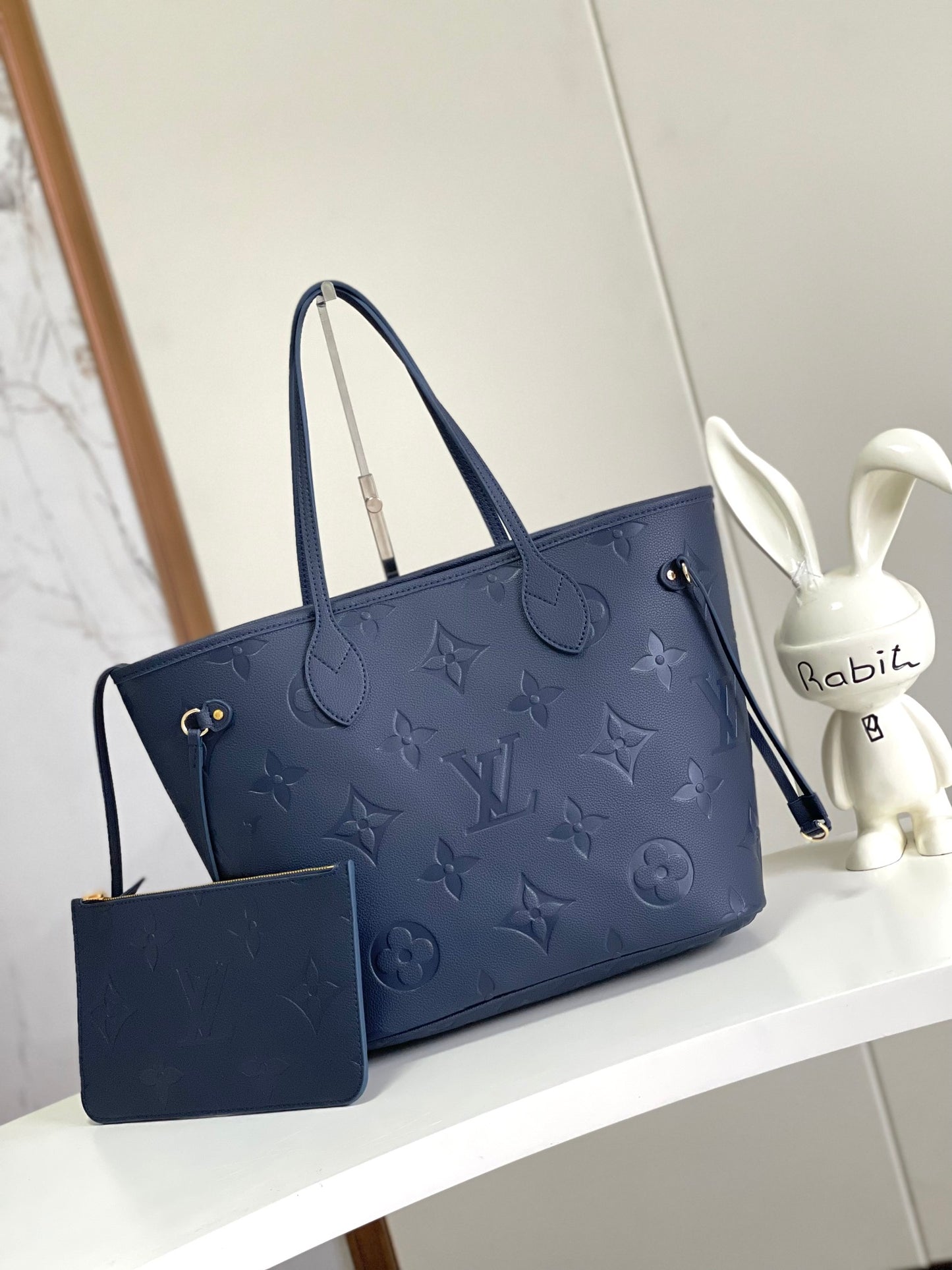 Louis Vuitton Neverfull MM Monogram Empreinte Leather Tote Bag - Marine Navy