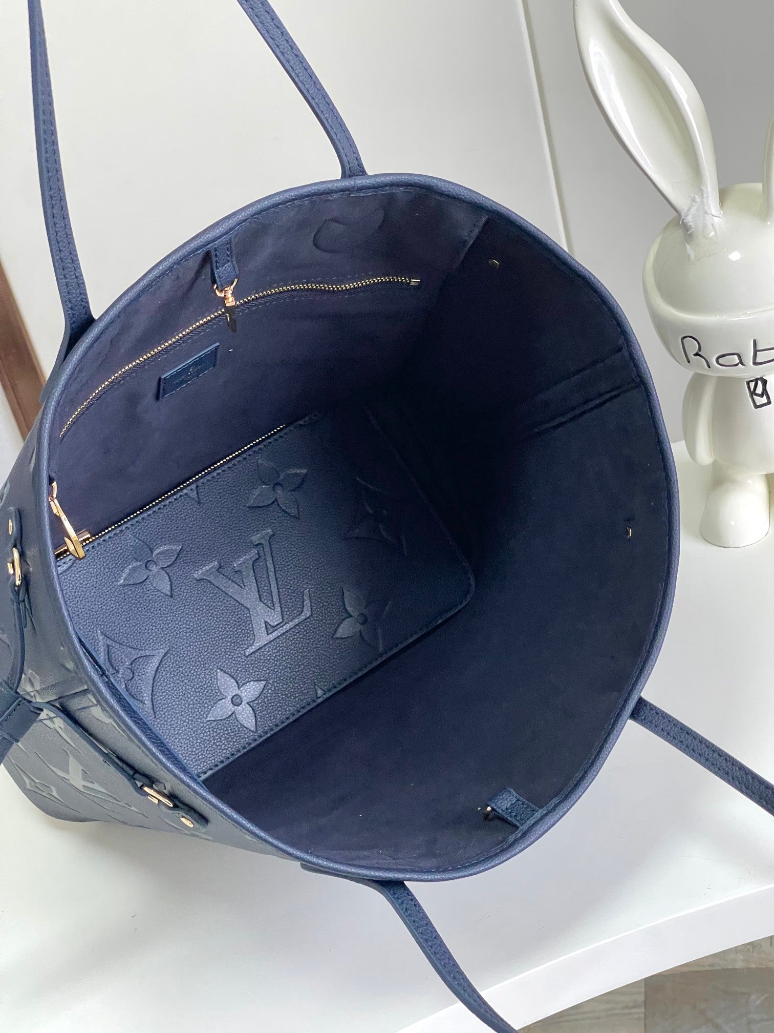 Louis Vuitton Neverfull MM Monogram Empreinte Leather Tote Bag - Marine Navy