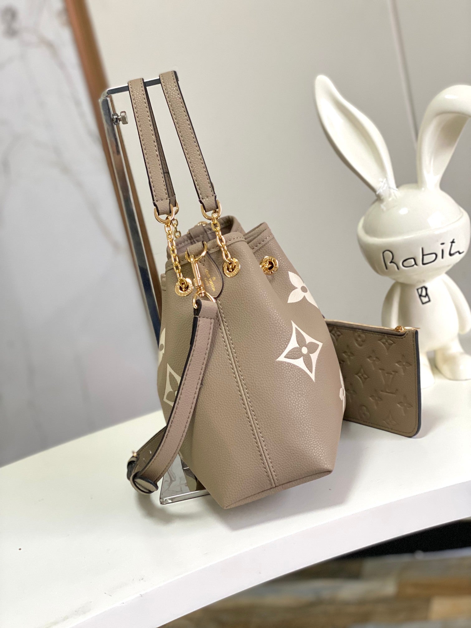 Louis Vuitton Muria Bucket Bag - Monogram Empreinte Leather - Tourterelle/Crème