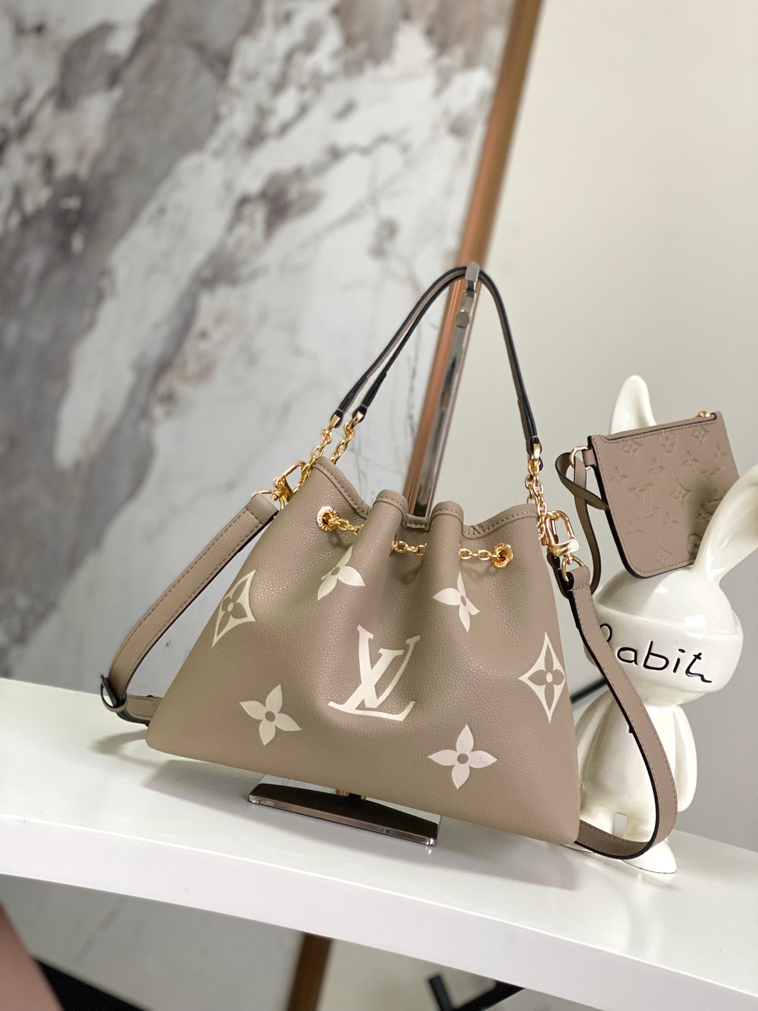 Louis Vuitton Muria Bucket Bag - Monogram Empreinte Leather - Tourterelle/Crème