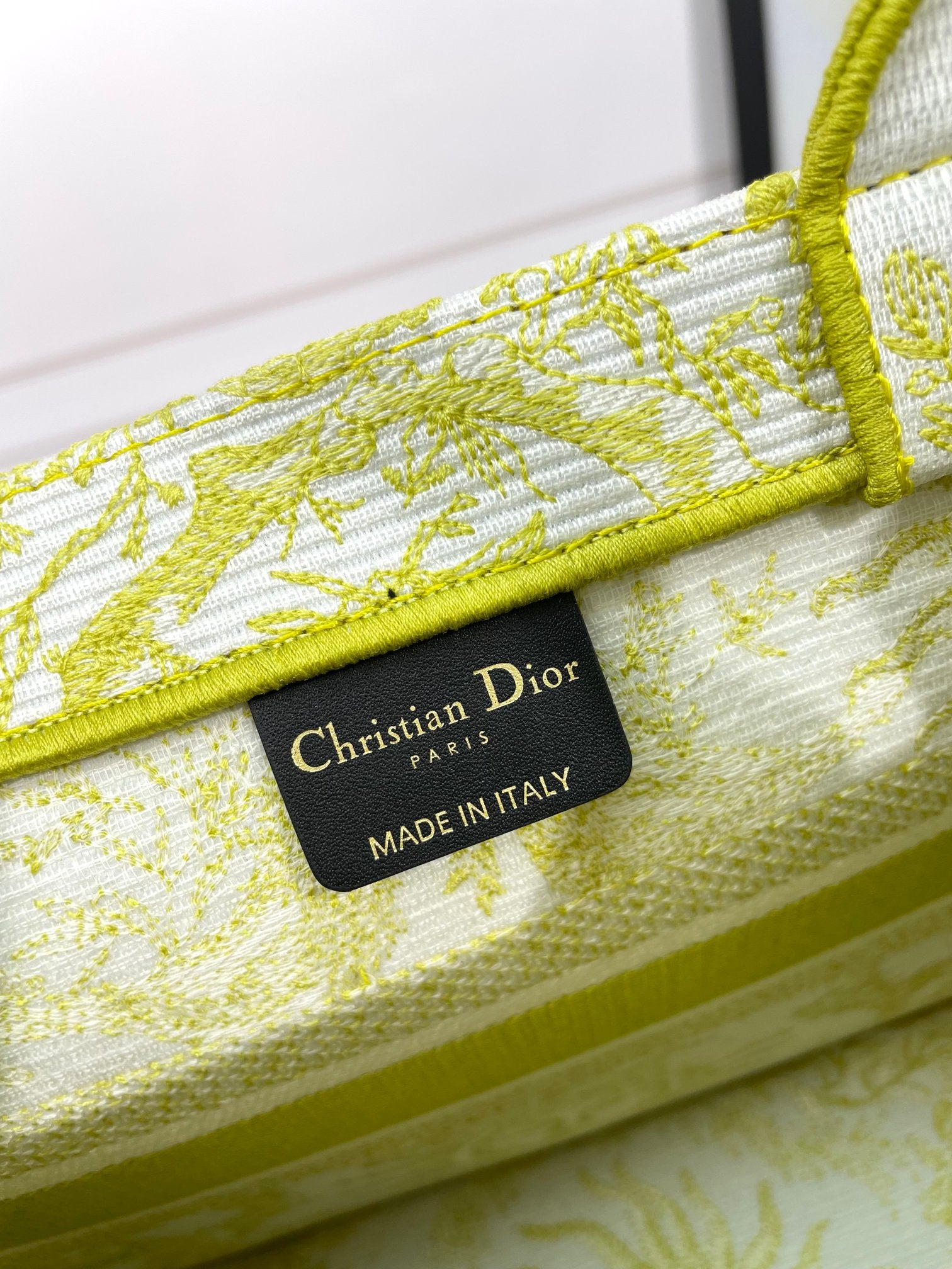 Dior Lime Green Celestial Zodiac Canvas Tote Bag with Top Handles