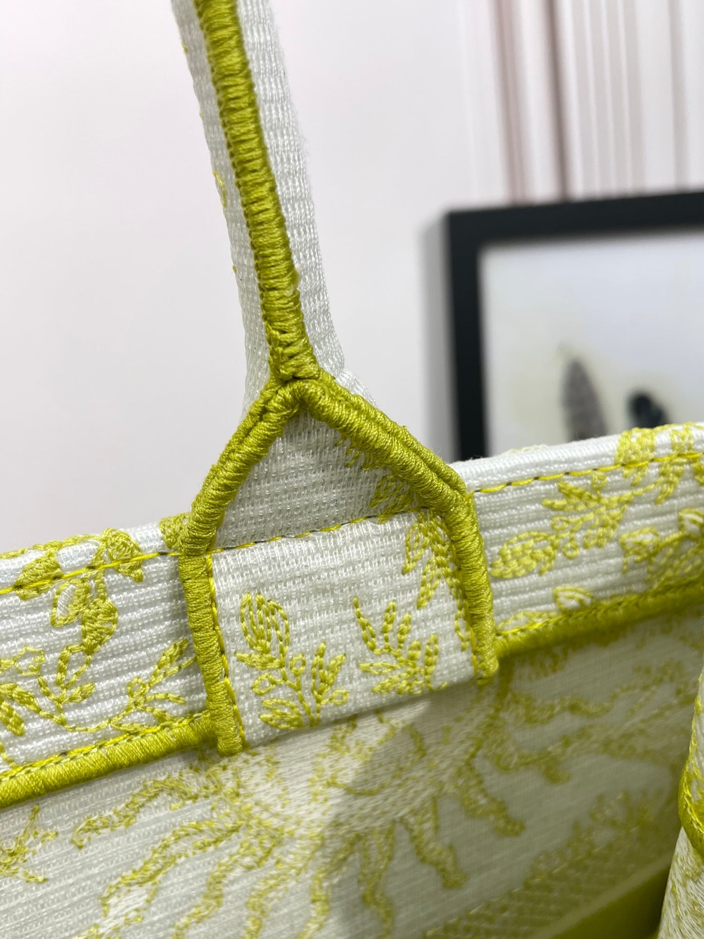Christian Dior Large Book Tote - Yellow & White Zodiac Embroidery