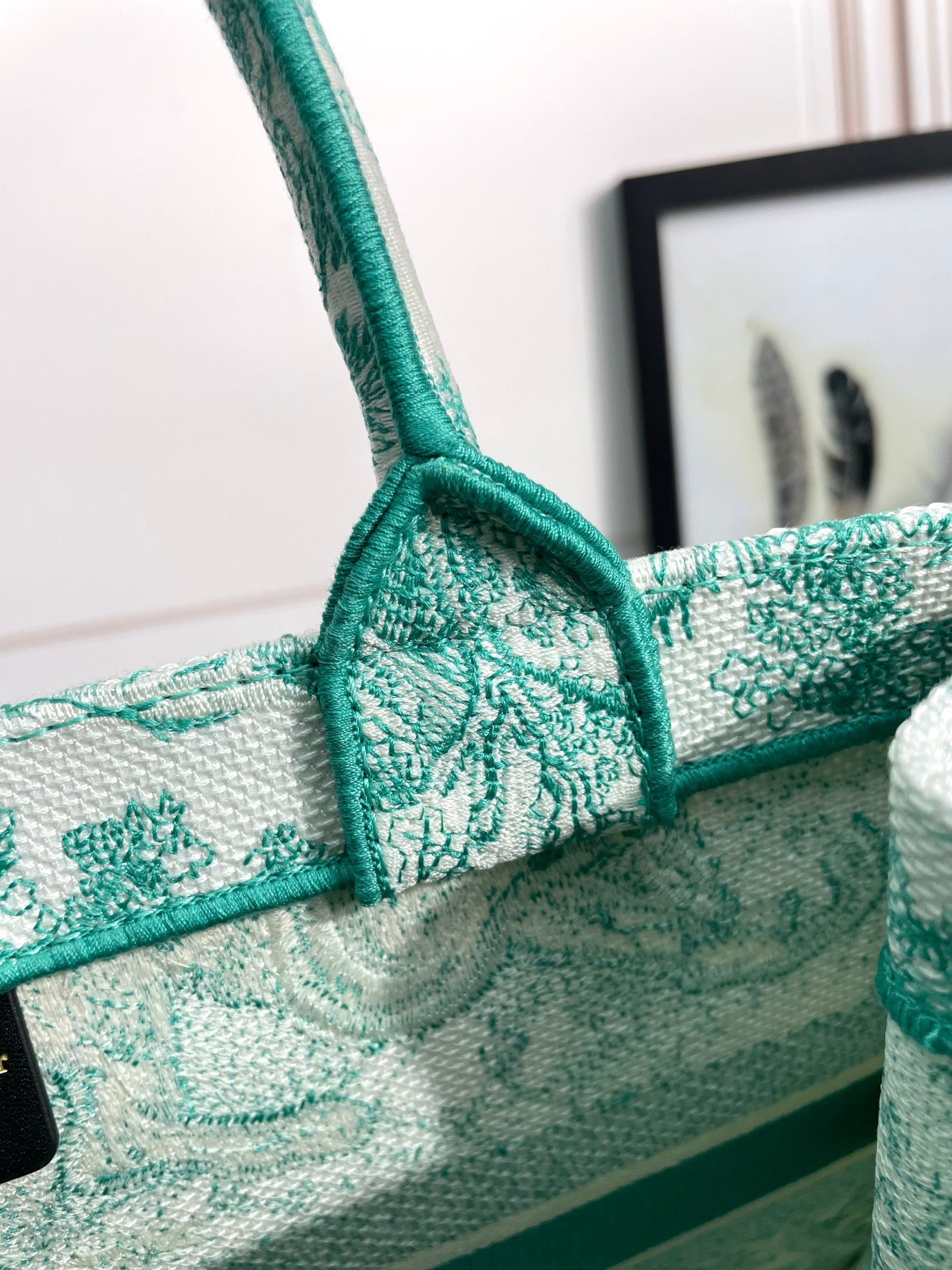 Christian Dior Green Toile de Jouy Book Tote Bag