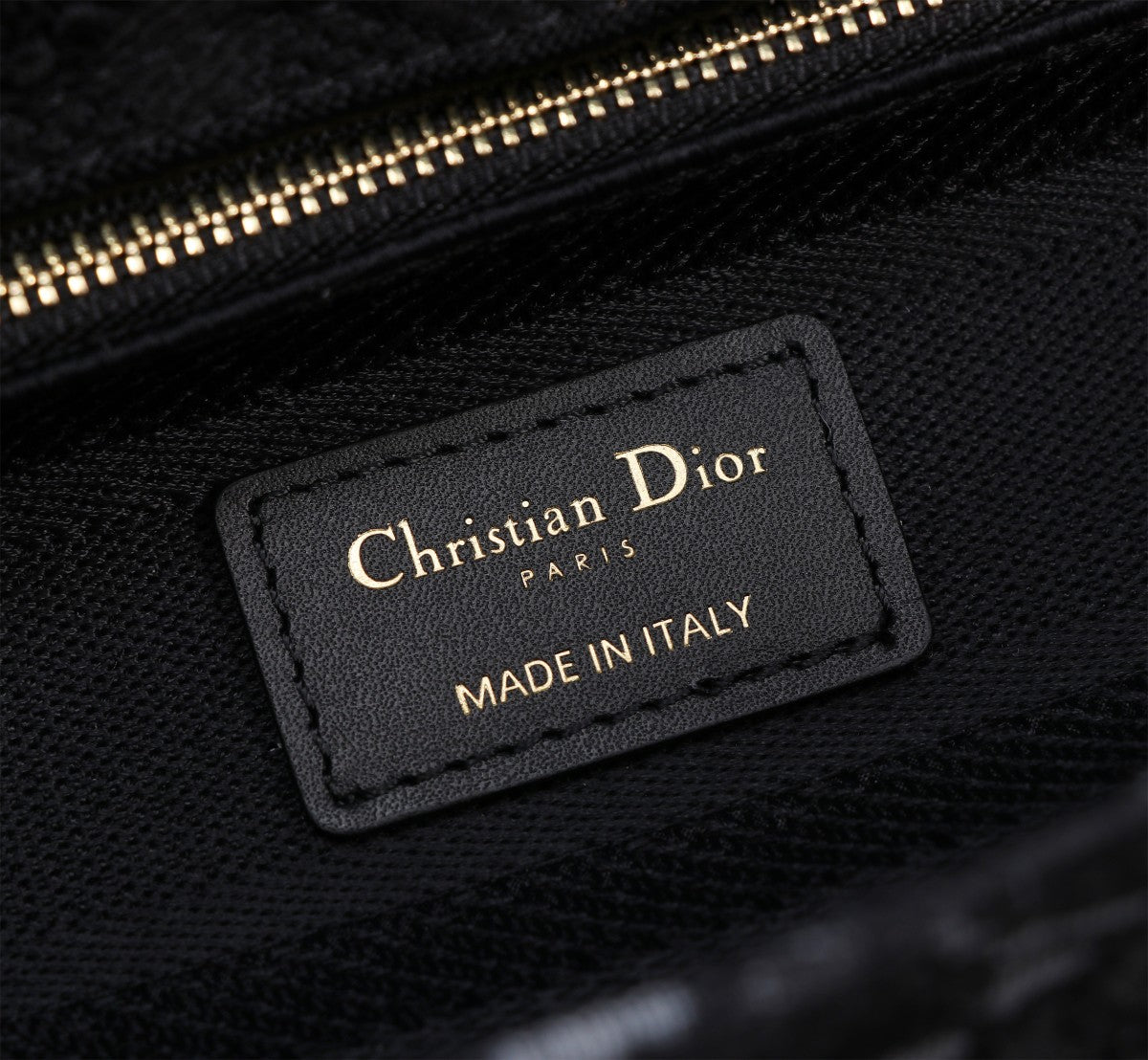 Christian Dior Lady D-Lite Bag Black Lace Embroidery Handbag