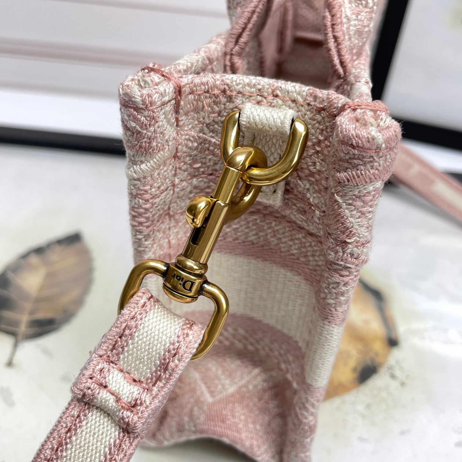 Christian Dior Mini Book Tote Bag - Pink Rose Toile de Jouy Embroidered Canvas