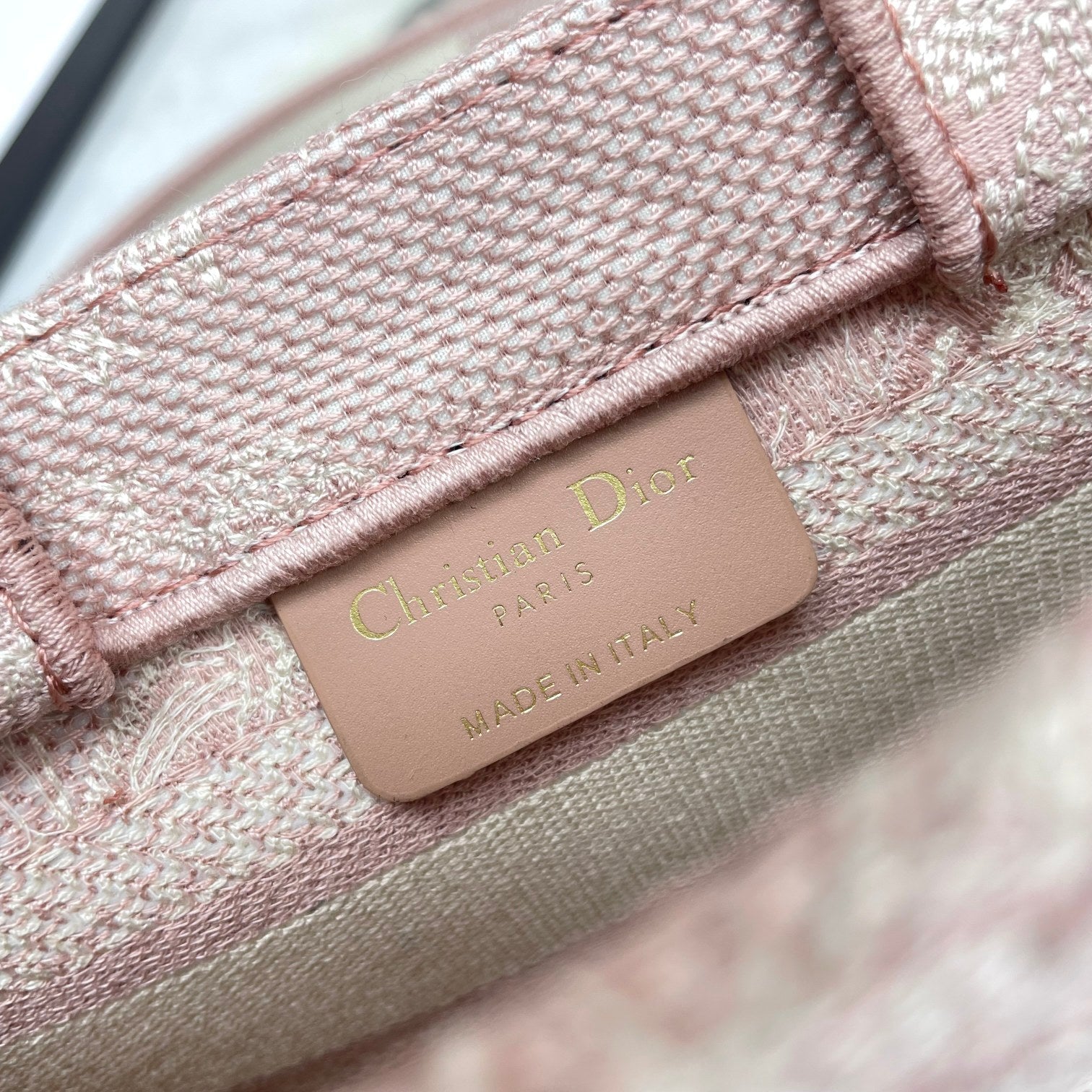 Christian Dior Mini Book Tote Bag - Pink Rose Toile de Jouy Embroidered Canvas