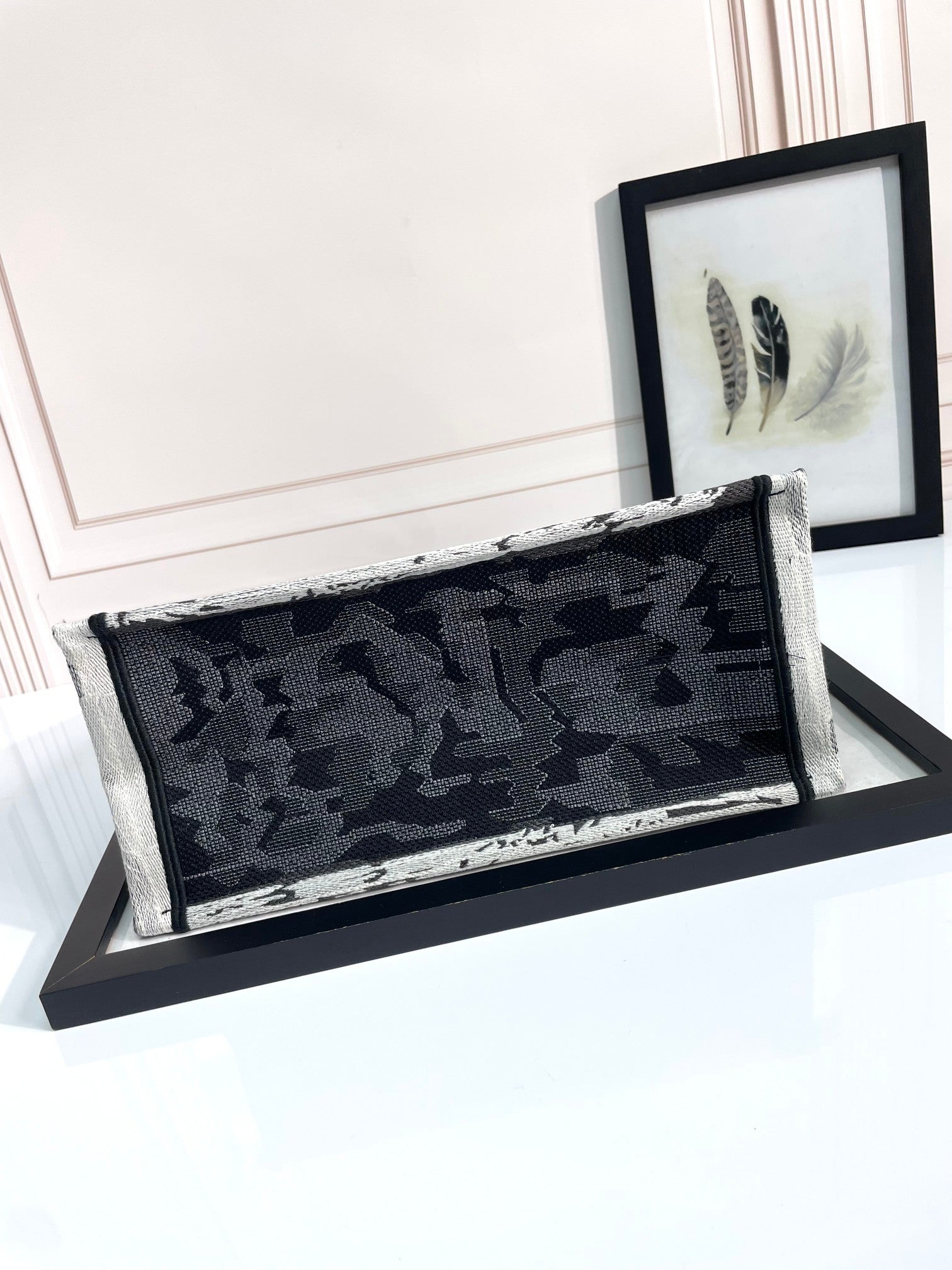 Christian Dior Book Tote Bag - Paris Print Canvas Tote - Black and White