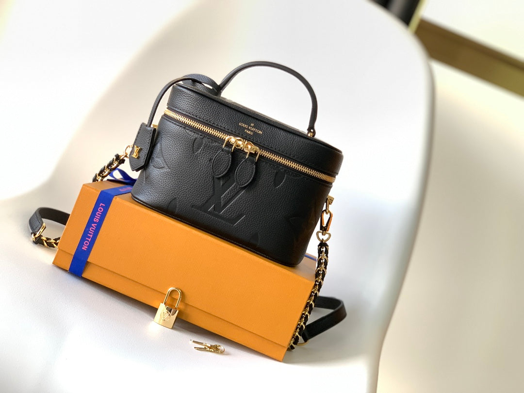 Louis Vuitton Vanity PM Monogram Empreinte Leather Handbag - Noir