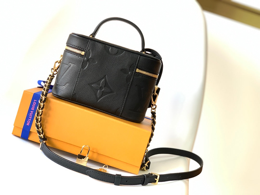 Louis Vuitton Vanity PM Monogram Empreinte Leather Handbag - Noir