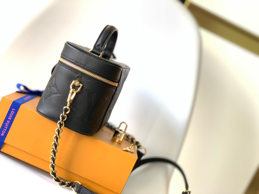 Louis Vuitton Vanity PM Monogram Empreinte Leather Handbag - Noir