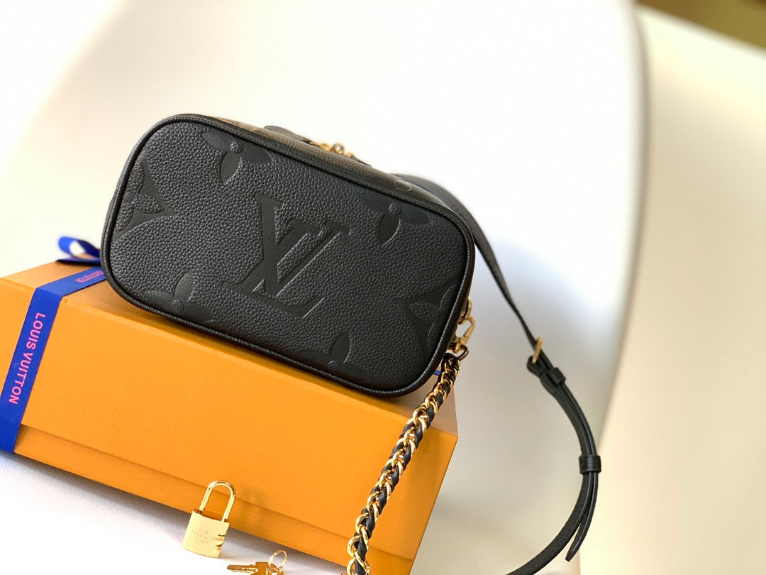 Louis Vuitton Vanity PM Monogram Empreinte Leather Handbag - Noir