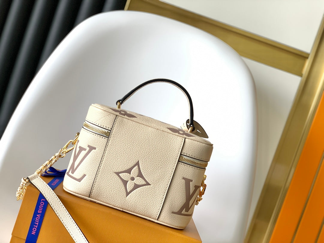 Louis Vuitton Vanity PM Monogram Empreinte Leather Handbag - Bicolour Beige/Turtledove