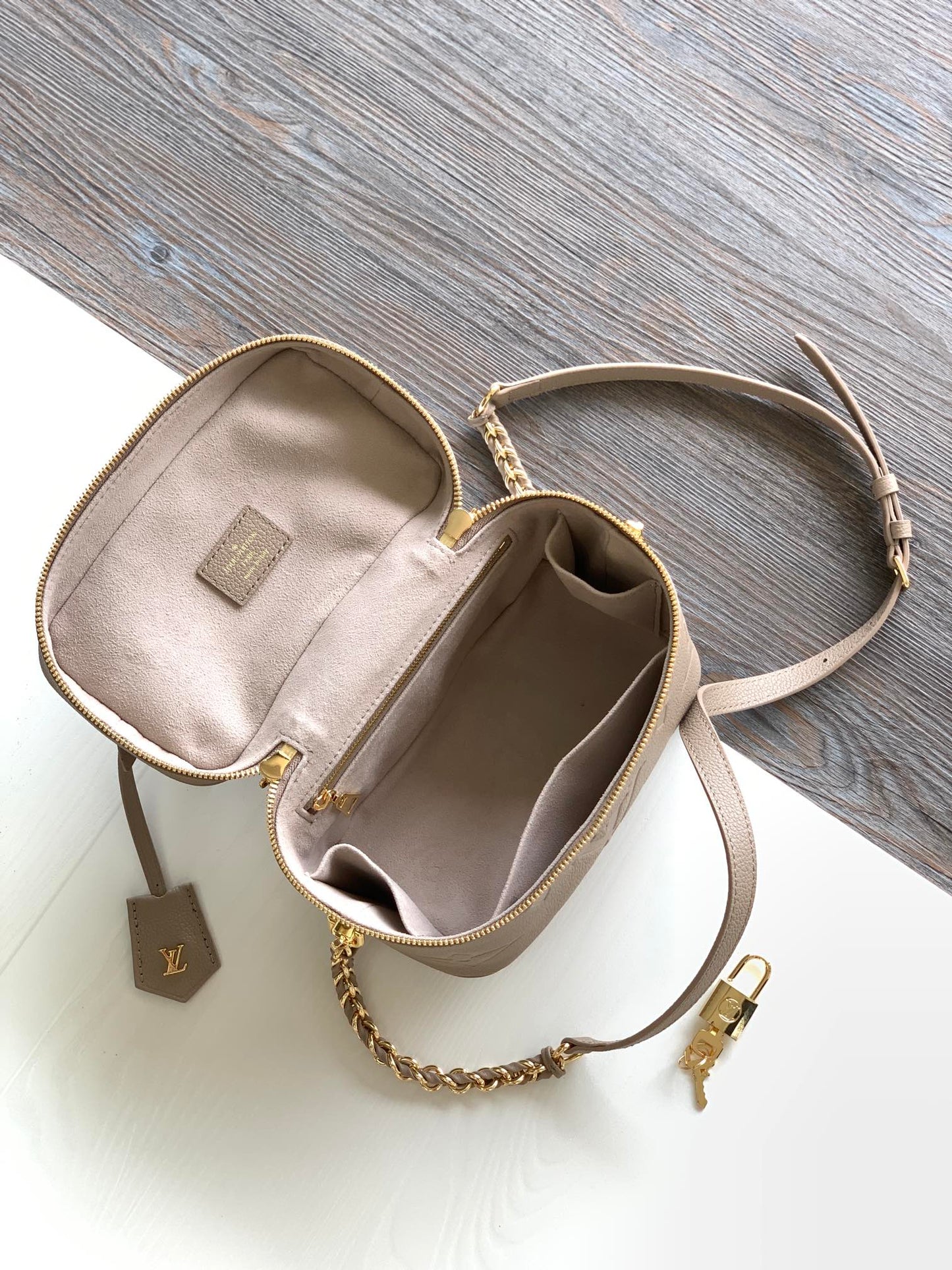 Louis Vuitton Vanity PM Monogram Empreinte Leather Bag - Tourterelle