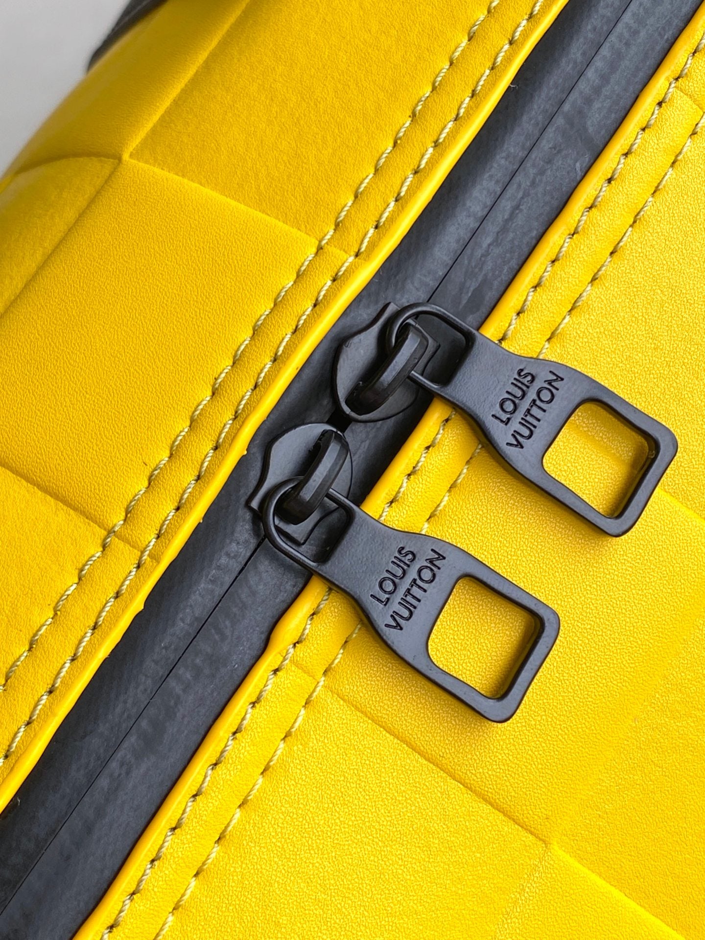 Louis Vuitton Yellow Damier Infini Keepall 50 Leather Duffel Bag