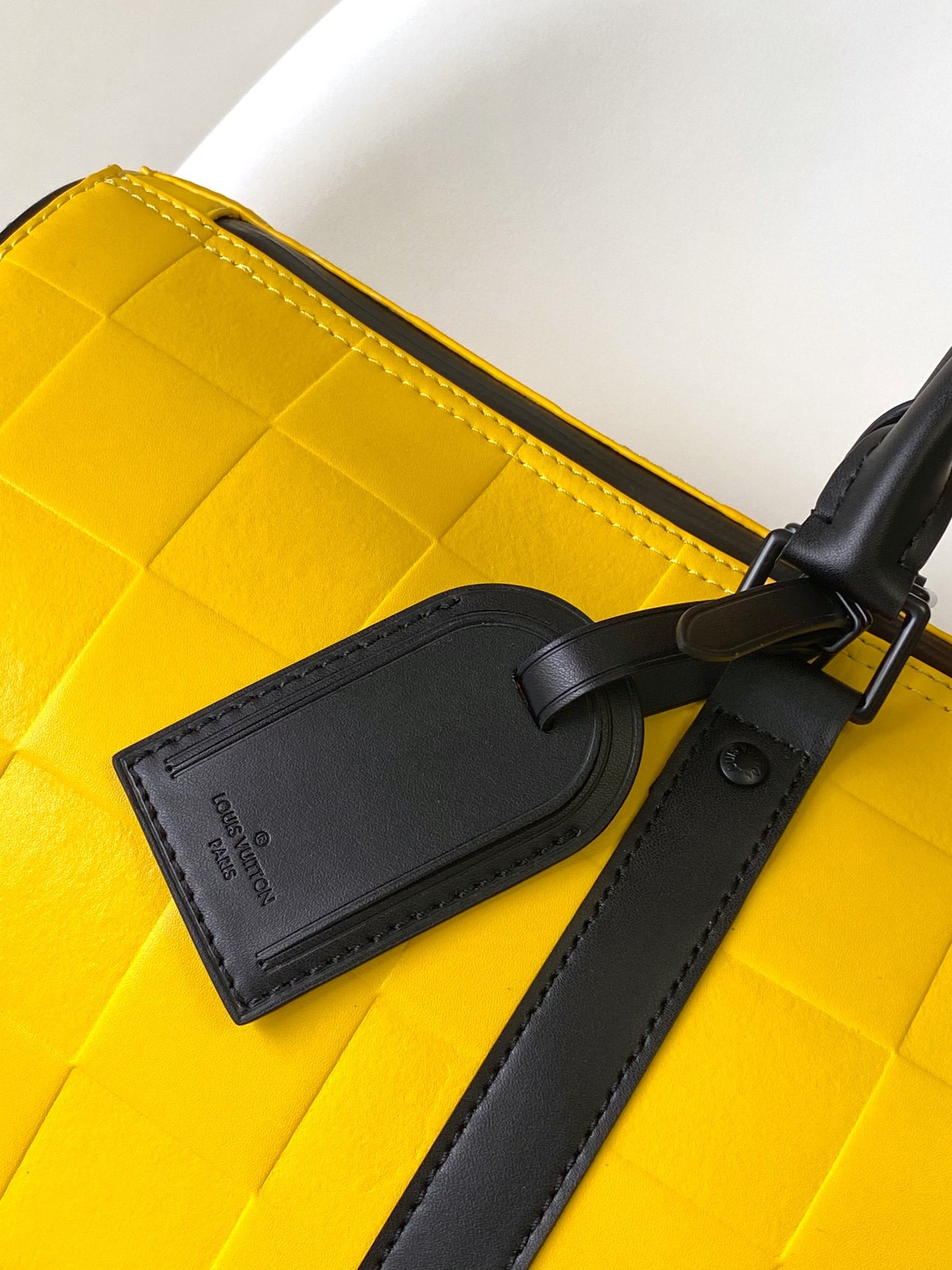 Louis Vuitton Yellow Damier Infini Keepall 50 Leather Duffel Bag