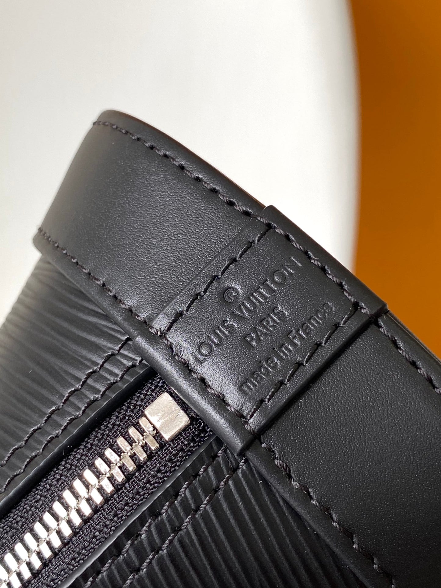 Louis Vuitton Alma BB Bag Epi Leather Noir Black with Jacquard Strap