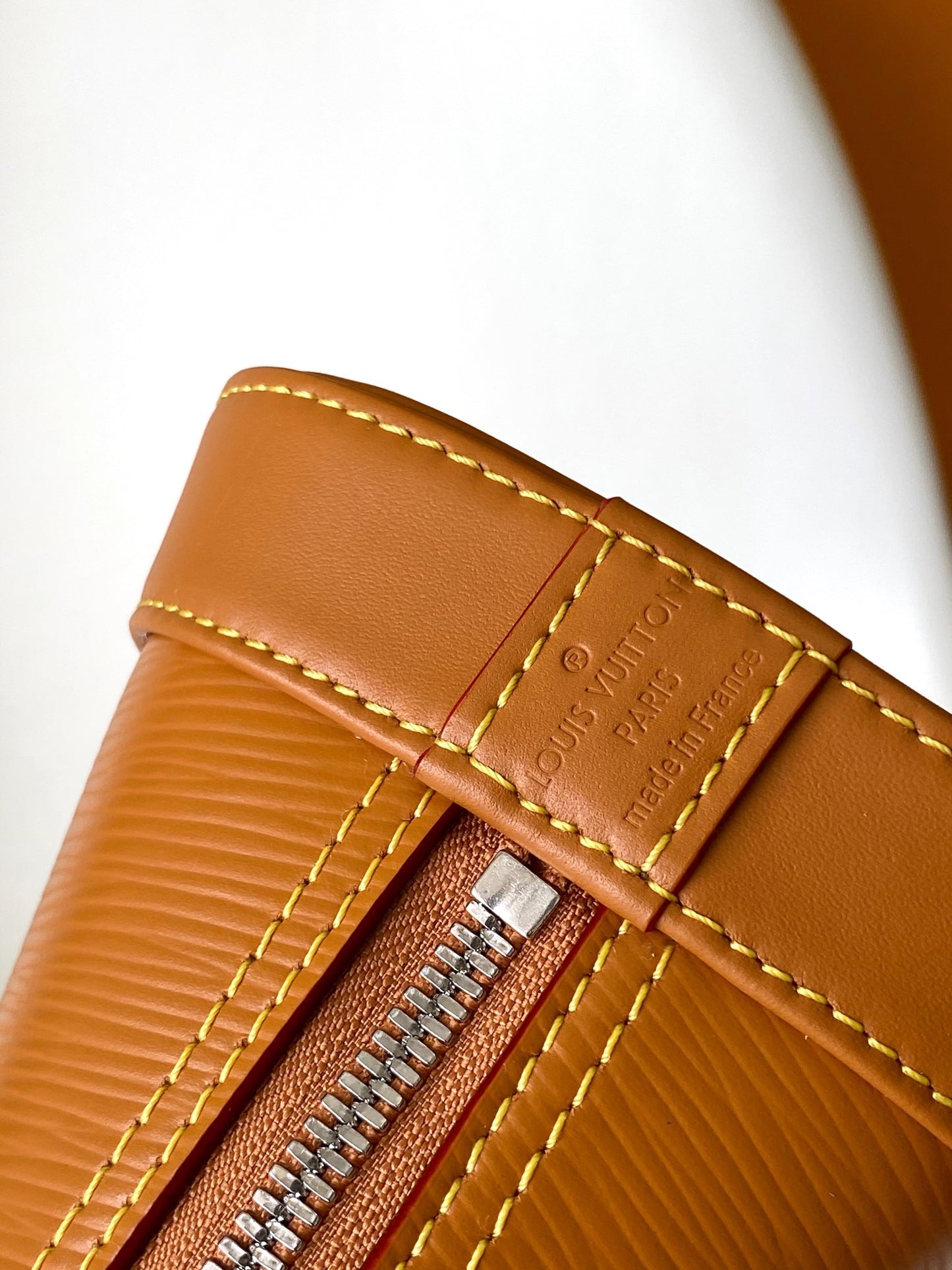 Louis Vuitton Alma BB Epi Leather Handbag with Jacquard Strap - Tan