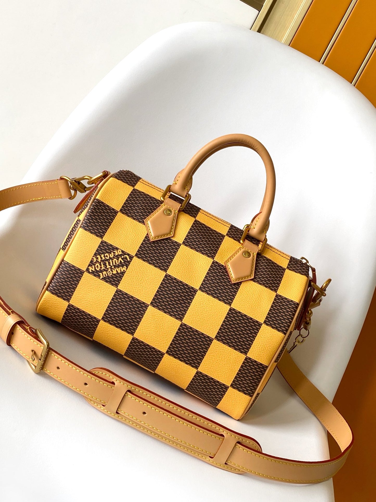 Louis Vuitton Speedy Bandoulière 25 Damier Heritage Yellow/Brown Handbag