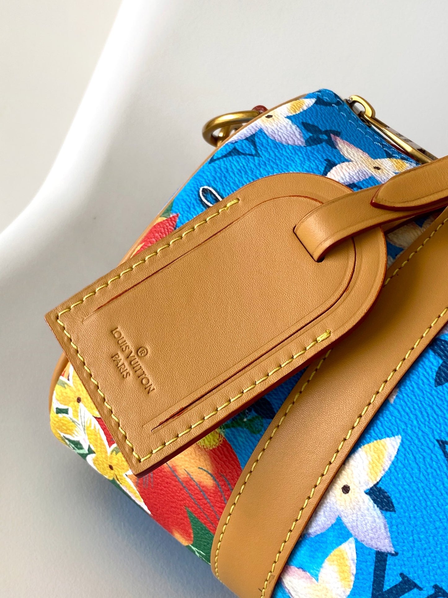 Louis Vuitton Keepall Bandoulière 25 Tyl Blue Floral Monogram Bag