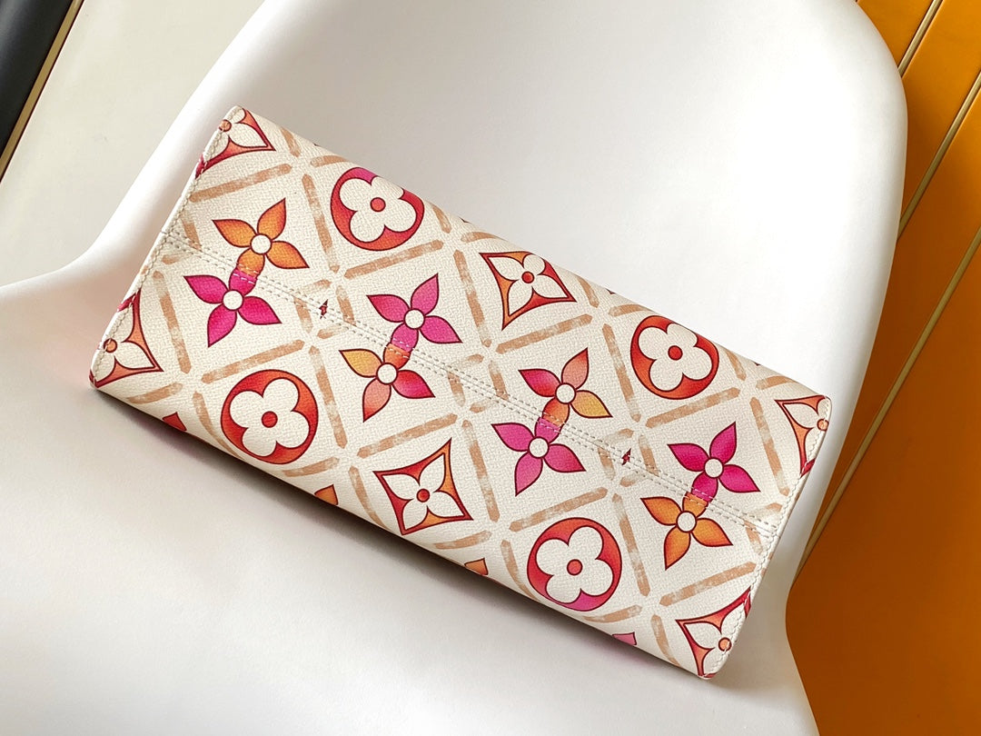 Louis Vuitton Luxury Style Pink Monogram Print Canvas Tote Bag with Top Handles