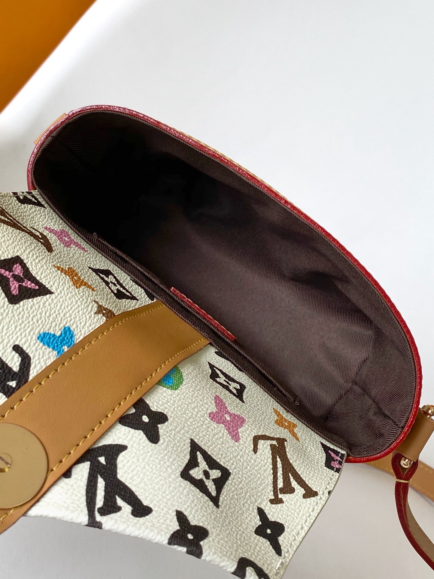 Louis Vuitton Multicolor Monogram White Leather Crossbody Shoulder Bag