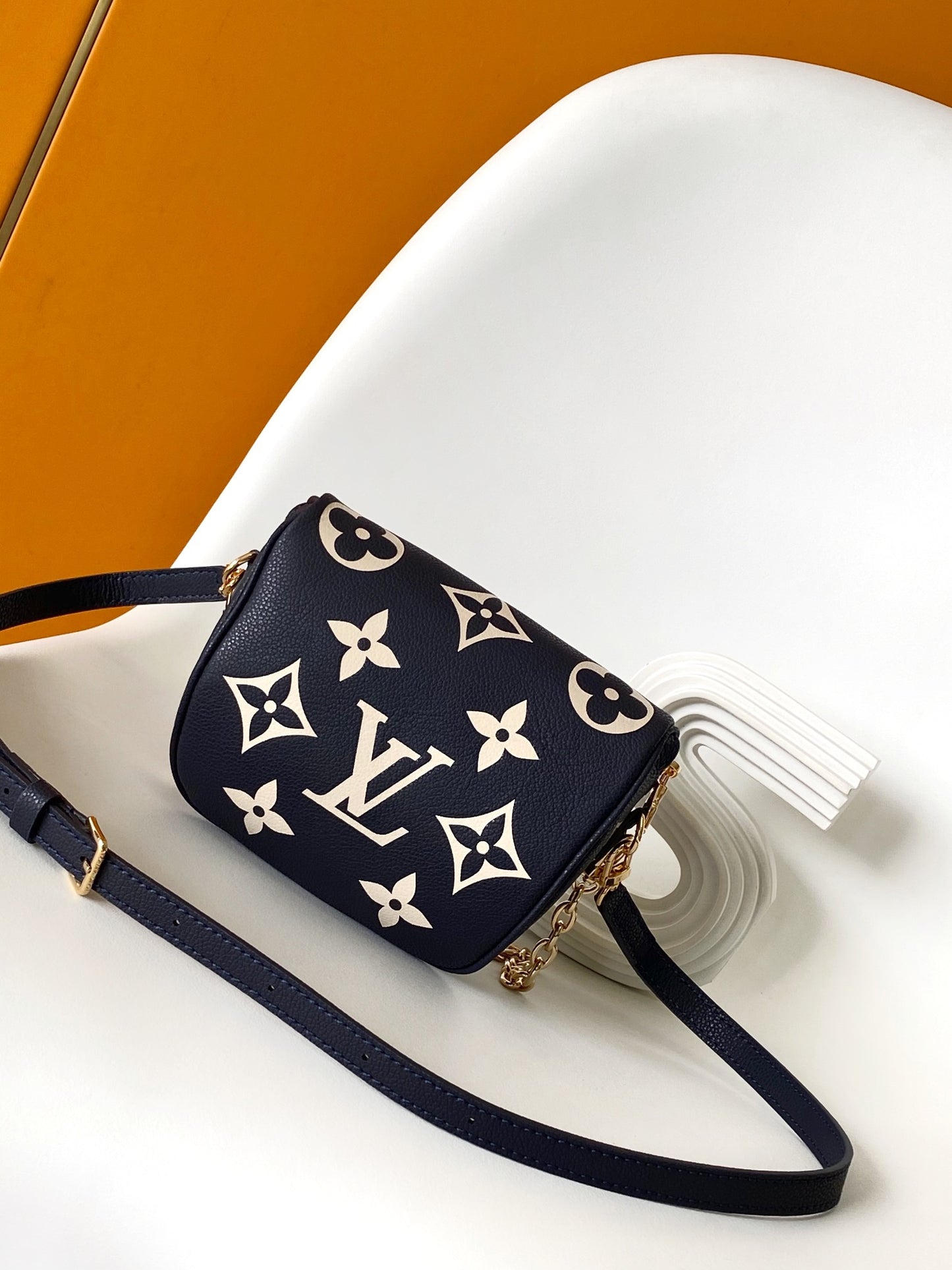 Louis Vuitton High Rise Bumbag Monogram Empreinte Navy Nacre