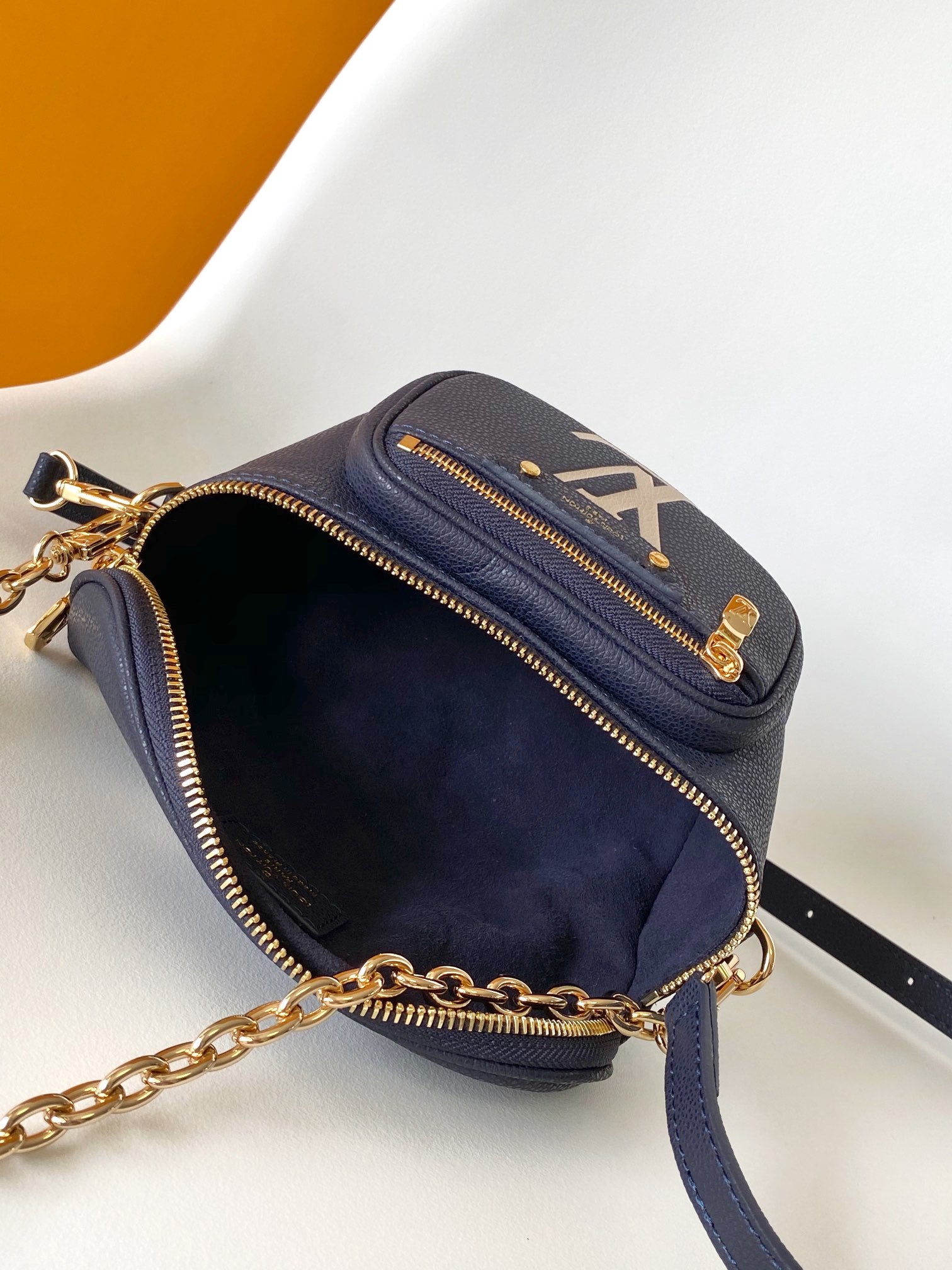 Louis Vuitton High Rise Bumbag Monogram Empreinte Navy Nacre