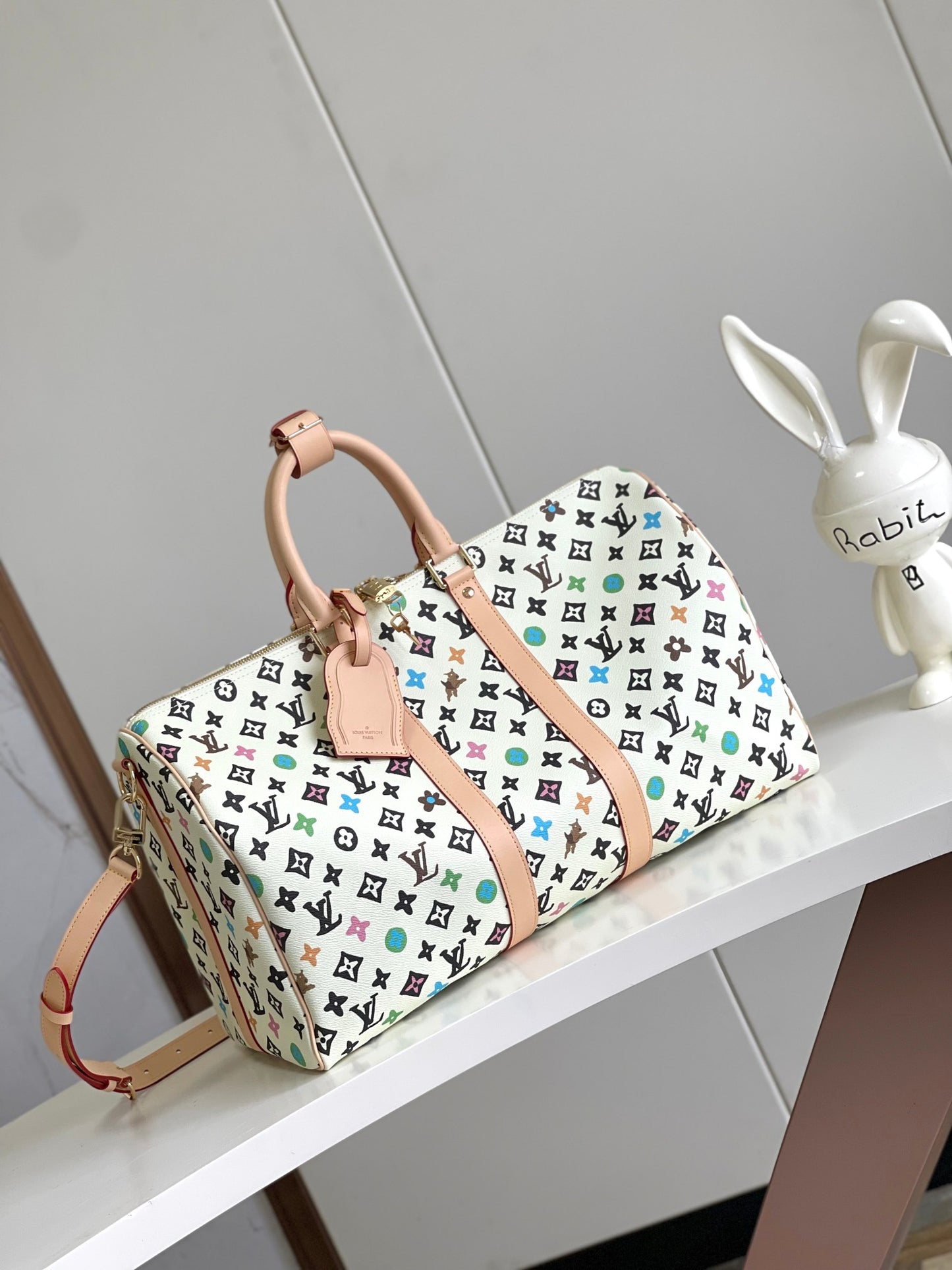 Louis Vuitton Monogram Multicolore Keepall 45 Bandoulière White