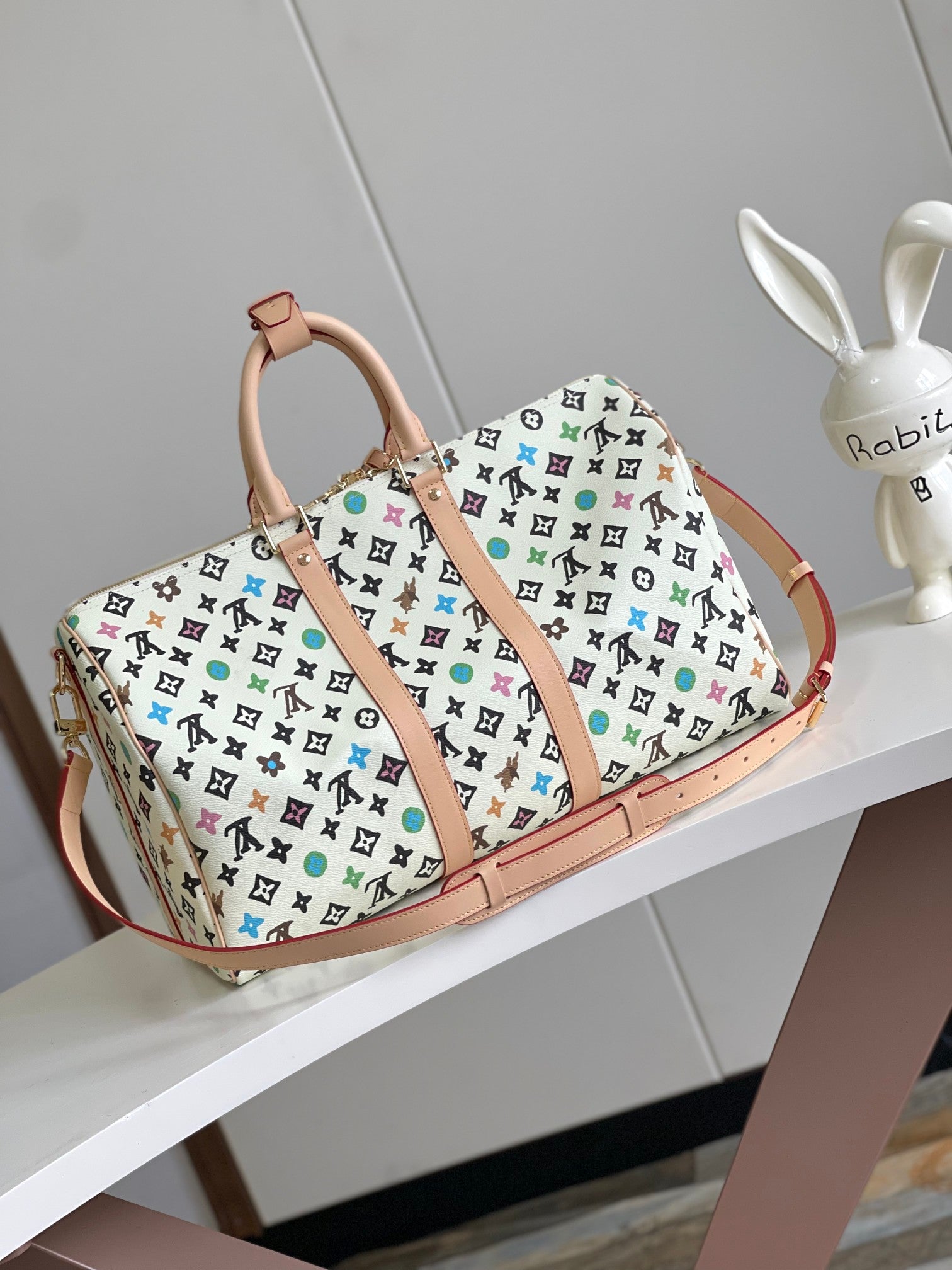 Louis Vuitton Monogram Multicolore Keepall 45 Bandoulière White