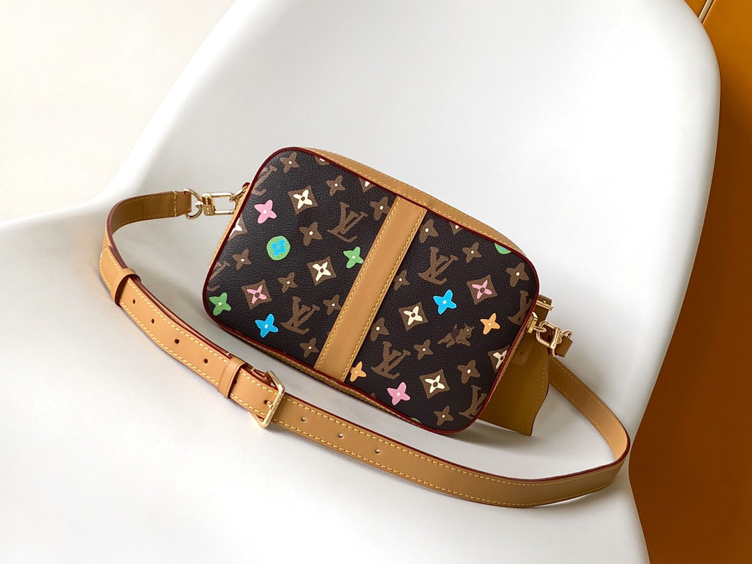 Louis Vuitton Monogram Multicolore Canvas Crossbody Bag with Leather Trim