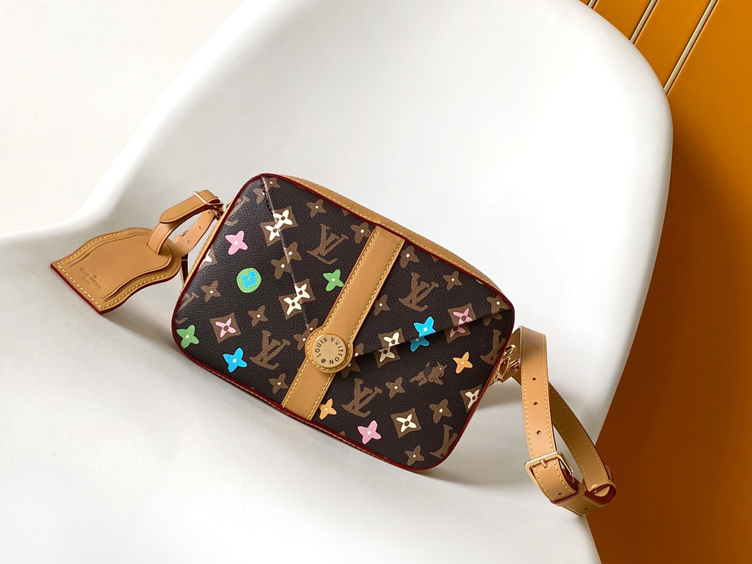 Louis Vuitton Monogram Multicolore Canvas Crossbody Bag with Leather Trim