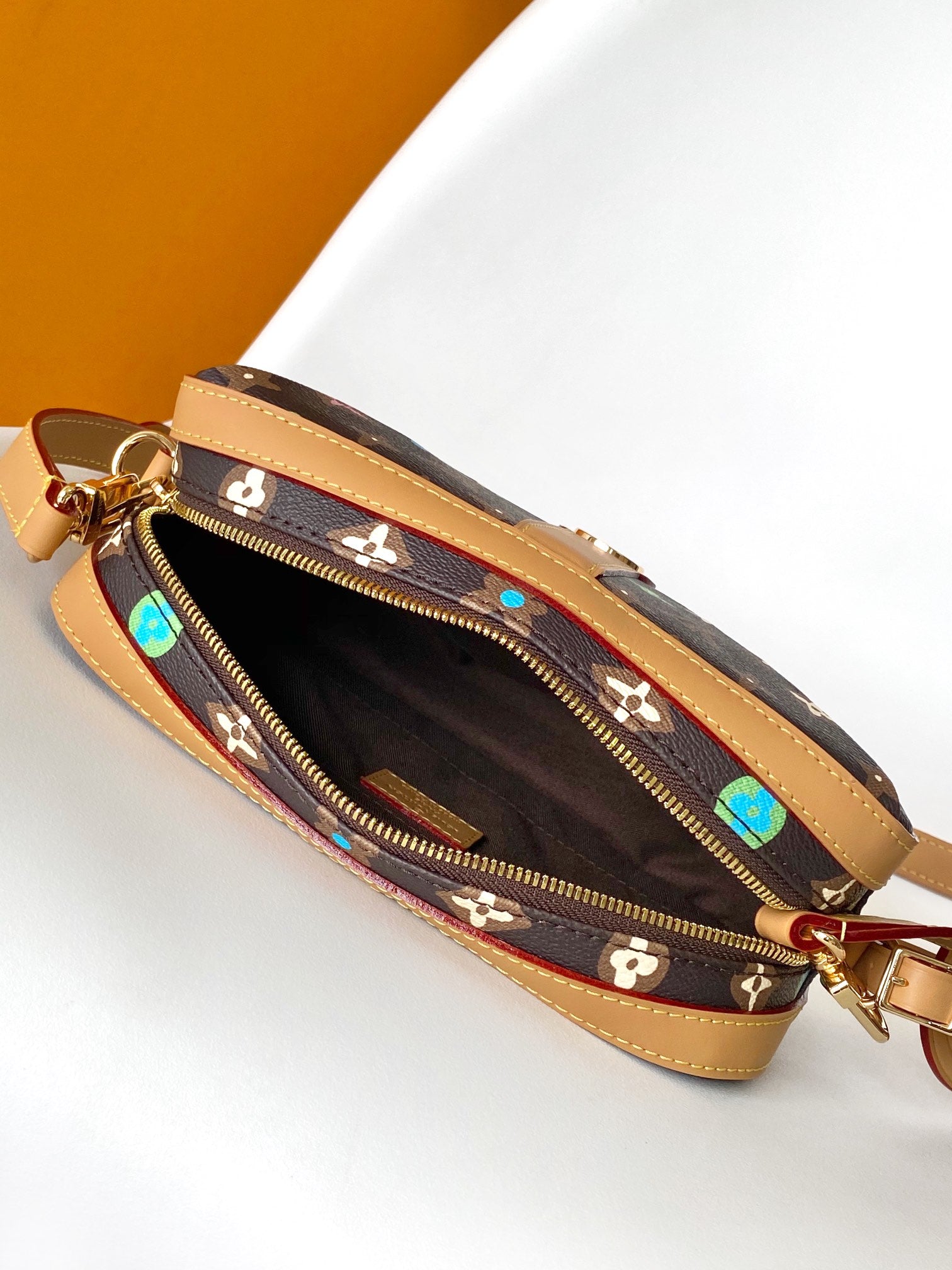 Louis Vuitton Monogram Multicolore Canvas Crossbody Bag with Leather Trim
