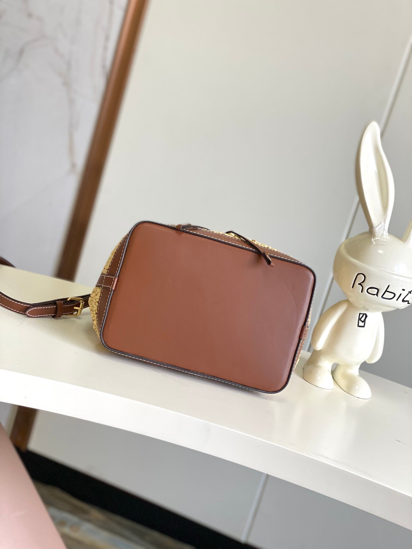Louis Vuitton Nano Noé Raffia Bucket Bag - Natural Beige/Caramel Leather