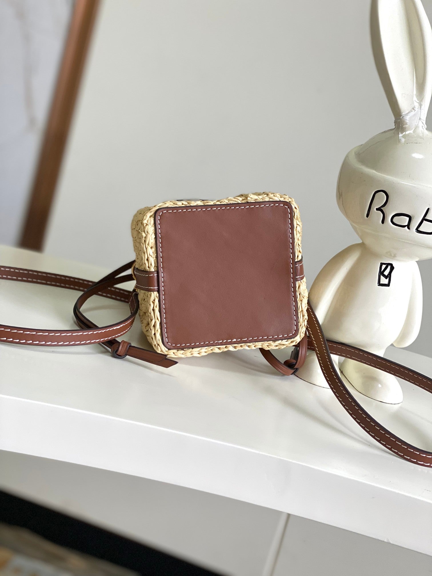 Louis Vuitton Nano Noé Bucket Bag - Raffia &amp; Brown Leather