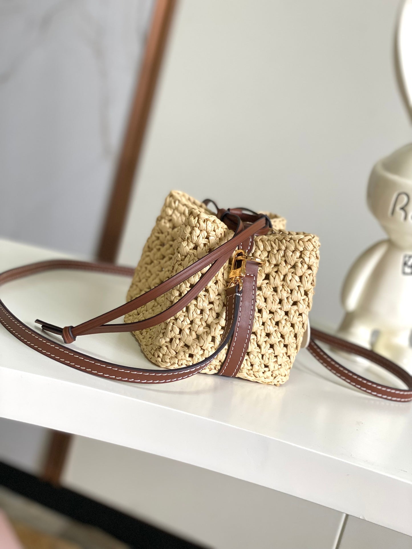 Louis Vuitton Nano Noé Bucket Bag - Raffia &amp; Brown Leather