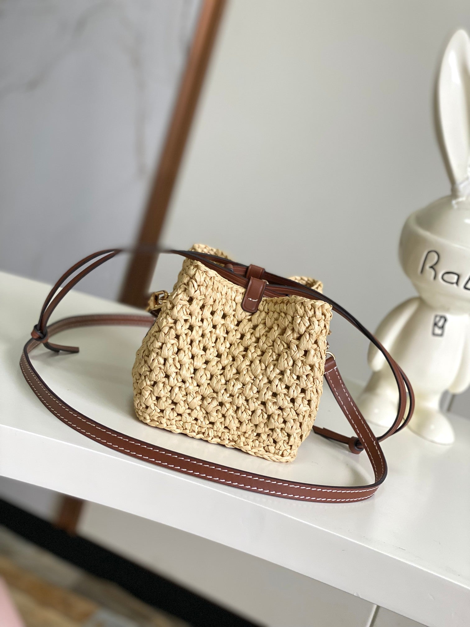 Louis Vuitton Nano Noé Bucket Bag - Raffia &amp; Brown Leather