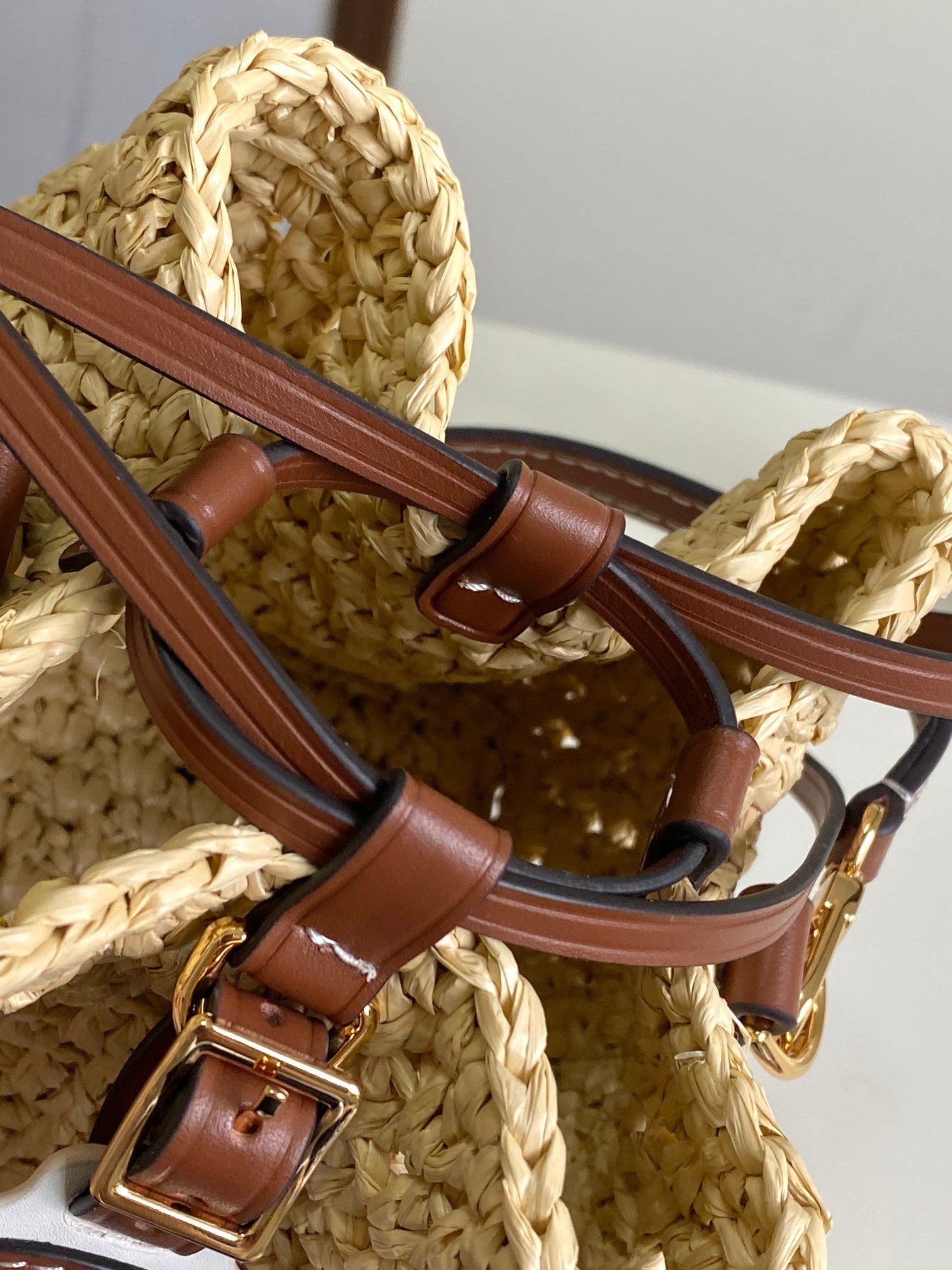Louis Vuitton Nano Noé Bucket Bag - Raffia & Brown Leather