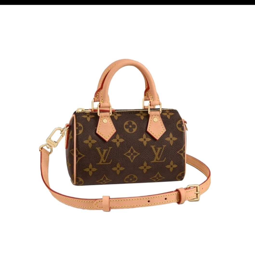 Louis Vuitton Nano Speedy Monogram Canvas Crossbody Handbag