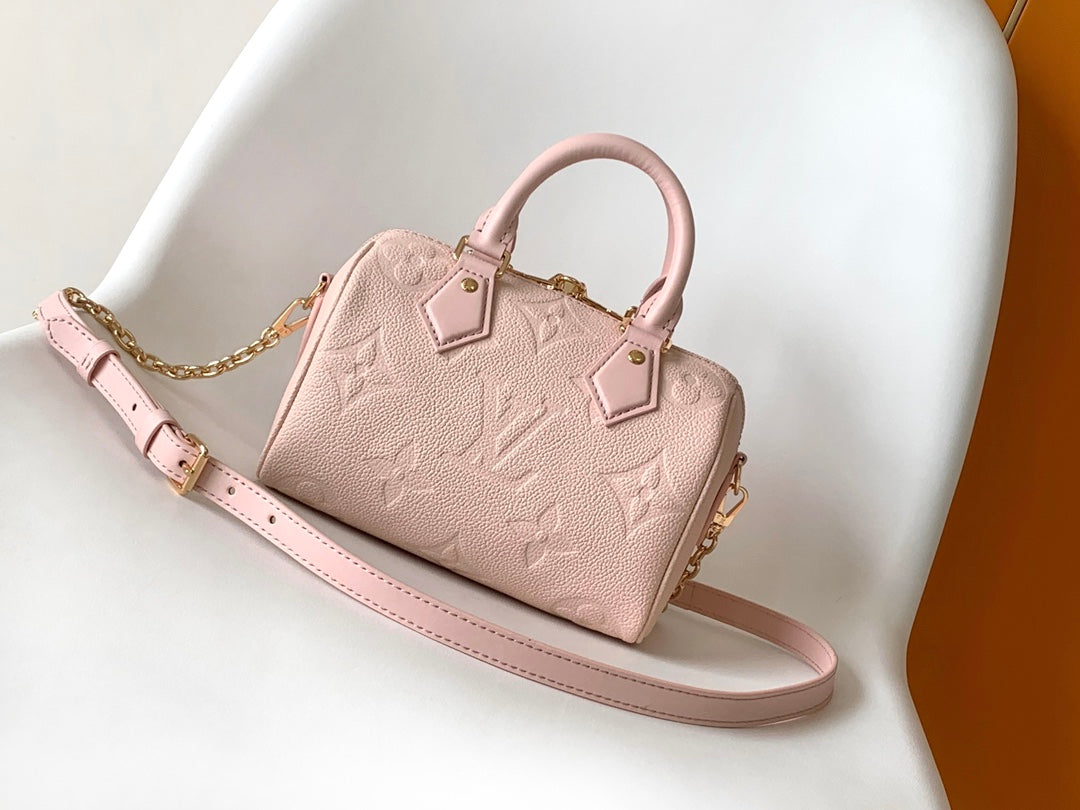 Louis Vuitton Speedy Bandoulière 20 Monogram Empreinte Leather Handbag - Rose Trianon