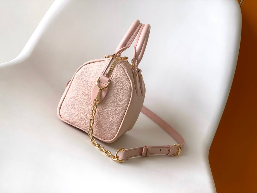 Louis Vuitton Speedy Bandoulière 20 Monogram Empreinte Leather Handbag - Rose Trianon