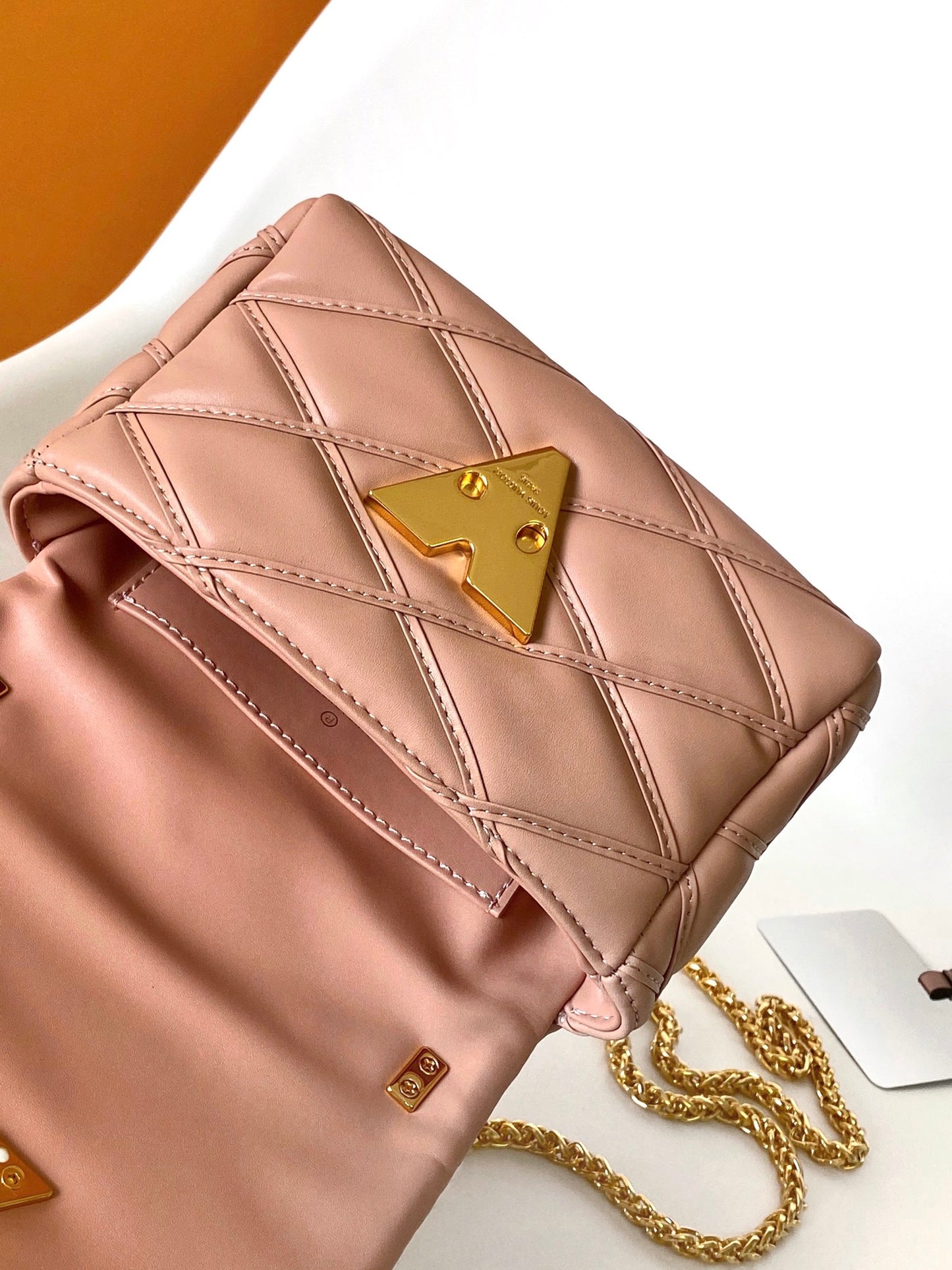 Louis Vuitton Quilted Leather Twist Shoulder Bag - Pale Pink with Gold Hardware