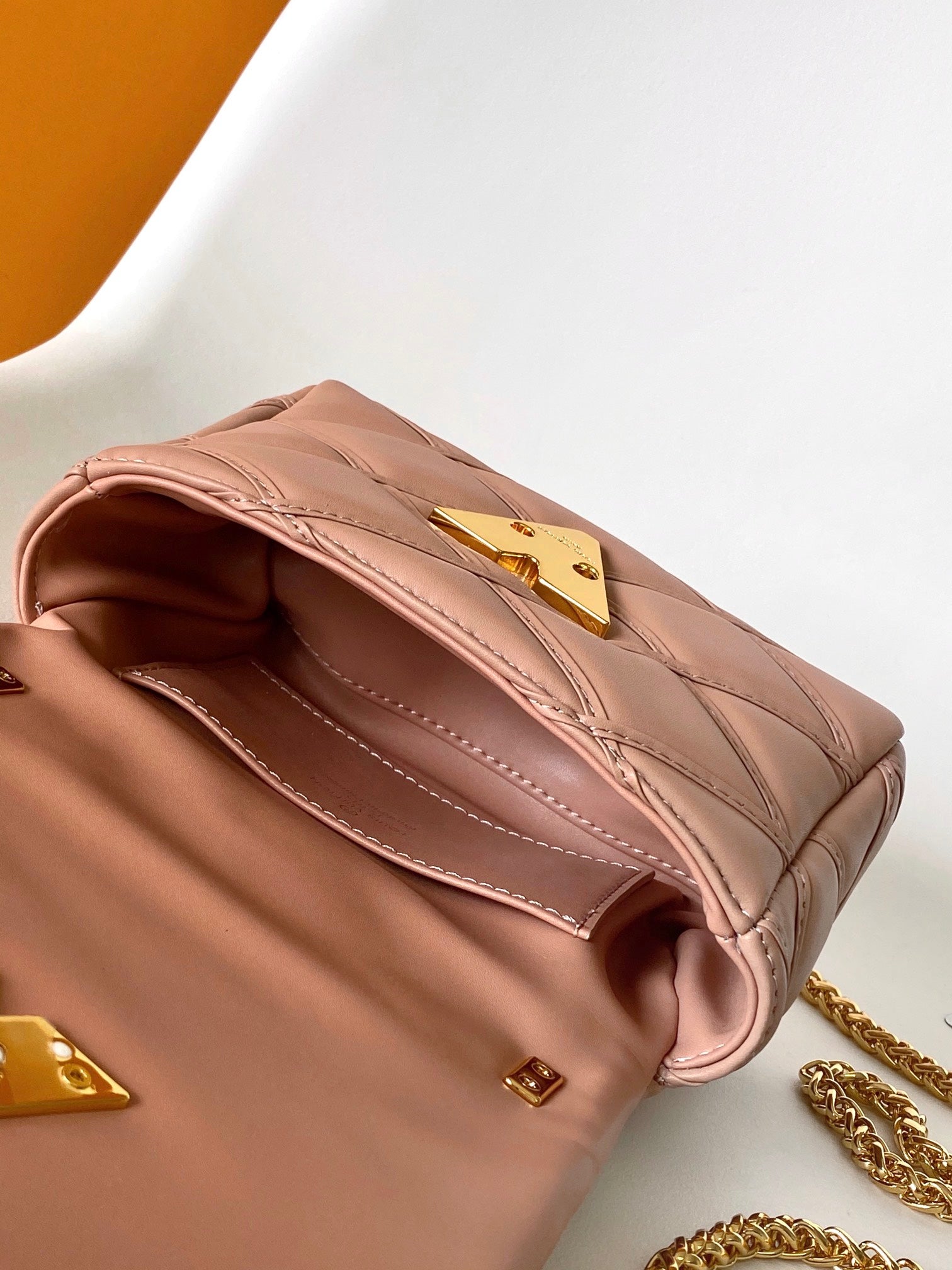 Louis Vuitton Quilted Leather Twist Shoulder Bag - Pale Pink with Gold Hardware