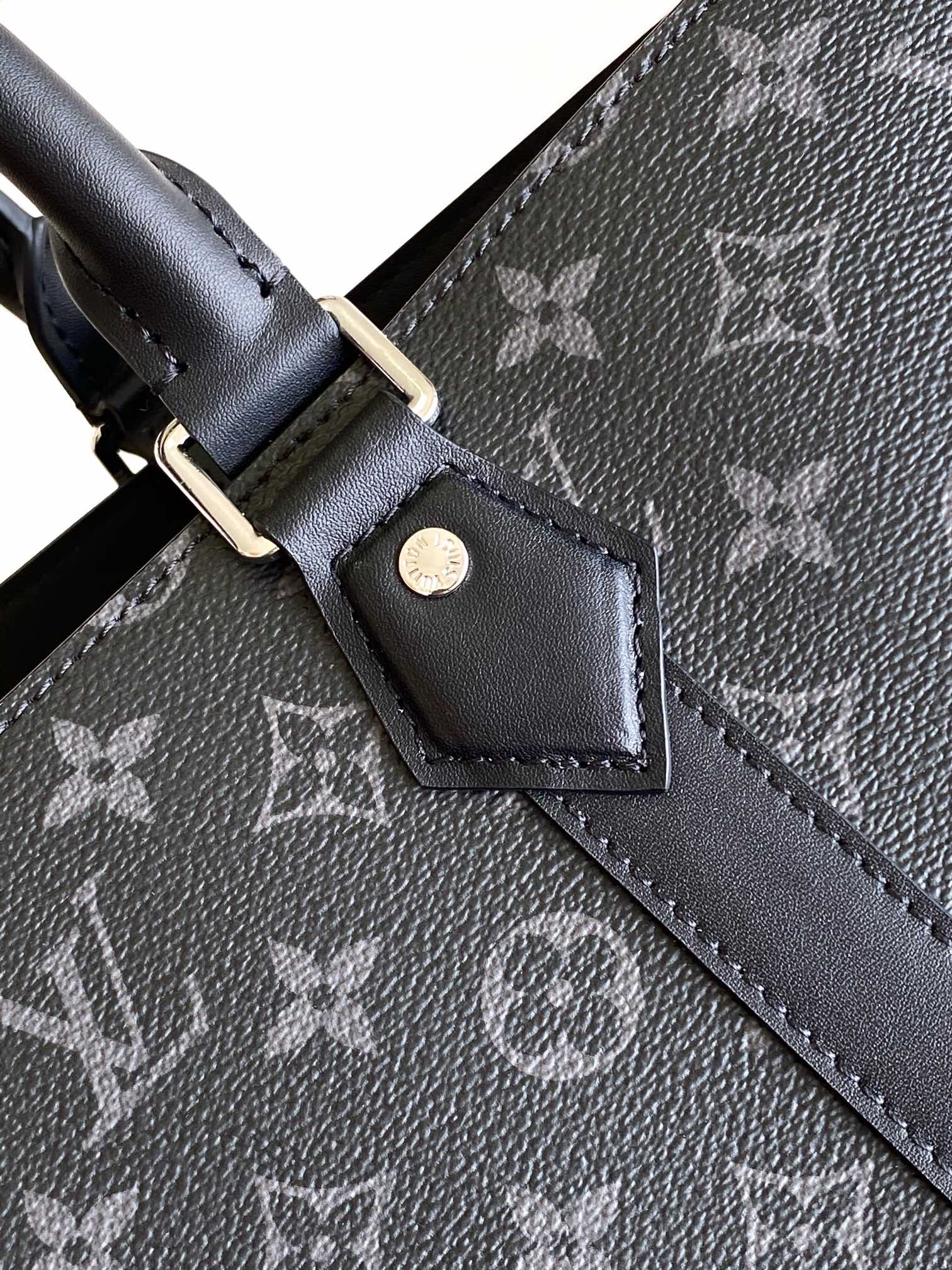 Louis Vuitton Grand Sac Monogram Eclipse Canvas Tote Bag Black