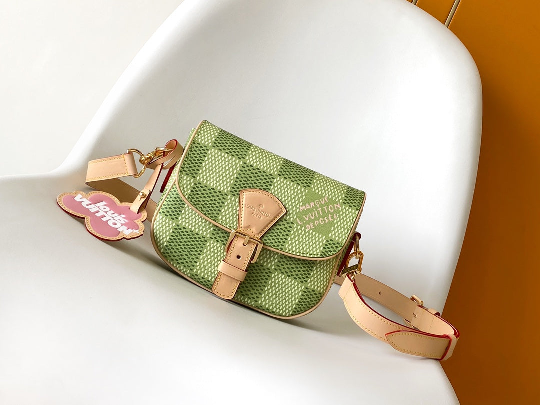 Louis Vuitton Nano Chantilly Damier Pop Green Canvas Bag