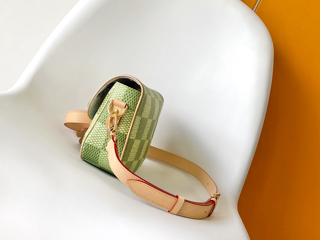 Louis Vuitton Nano Chantilly Damier Pop Green Canvas Bag