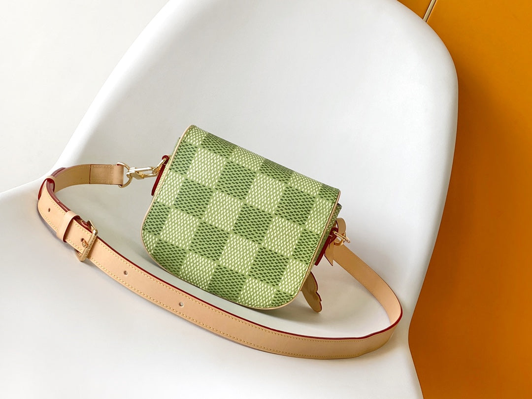 Louis Vuitton Nano Chantilly Damier Pop Green Canvas Bag