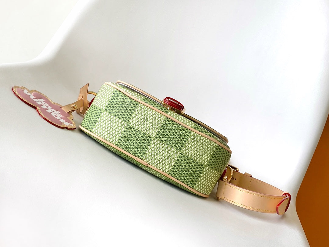 Louis Vuitton Nano Chantilly Damier Pop Green Canvas Bag