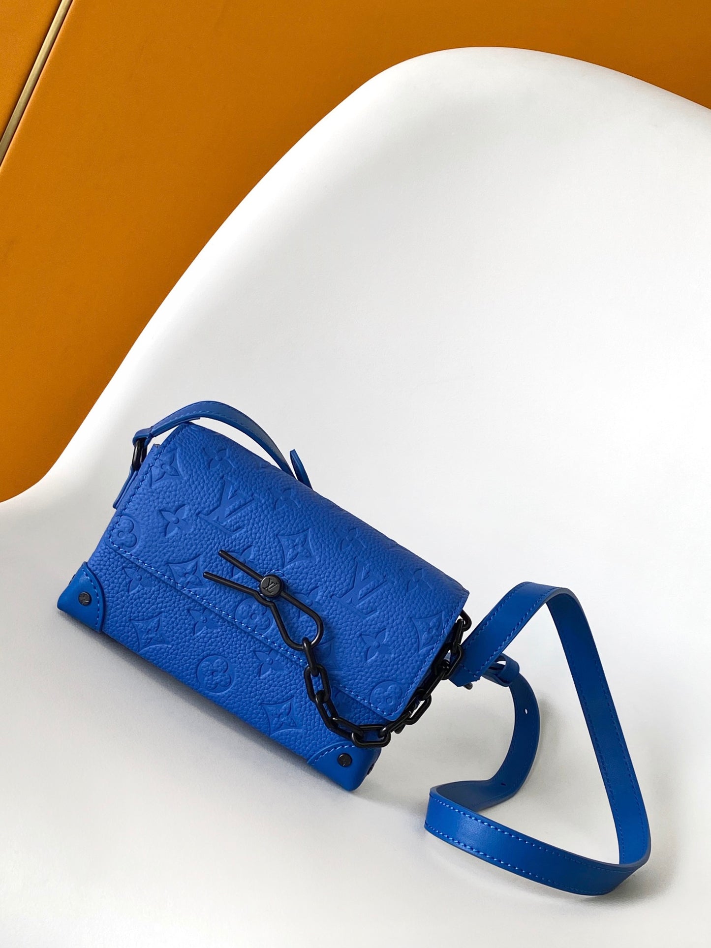 Louis Vuitton Taurillon Monogram Soft Trunk Shoulder Bag - Blue