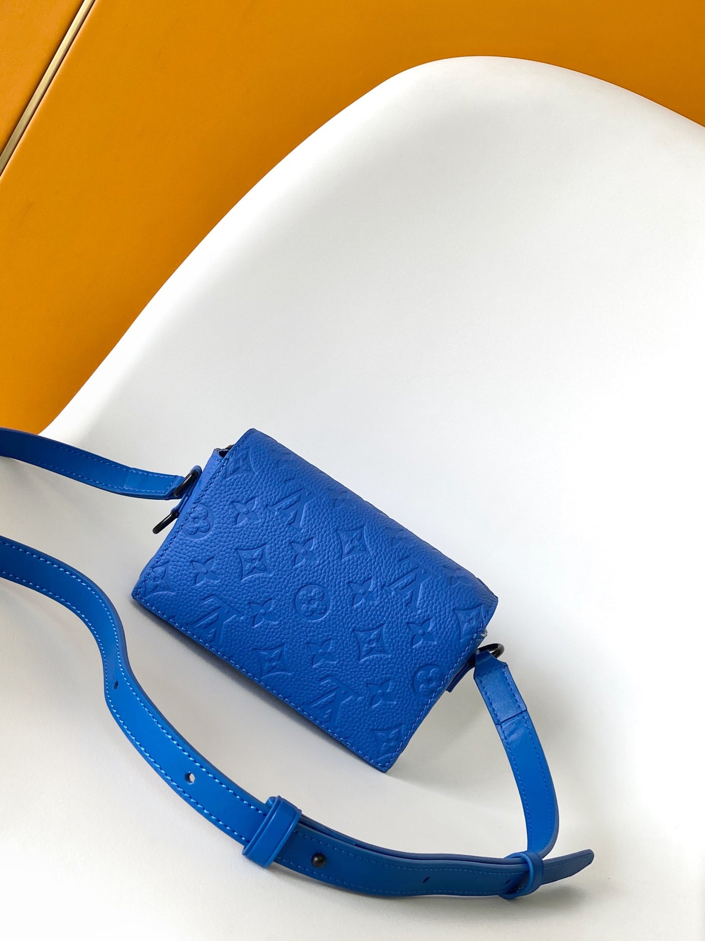 Louis Vuitton Taurillon Monogram Soft Trunk Shoulder Bag - Blue