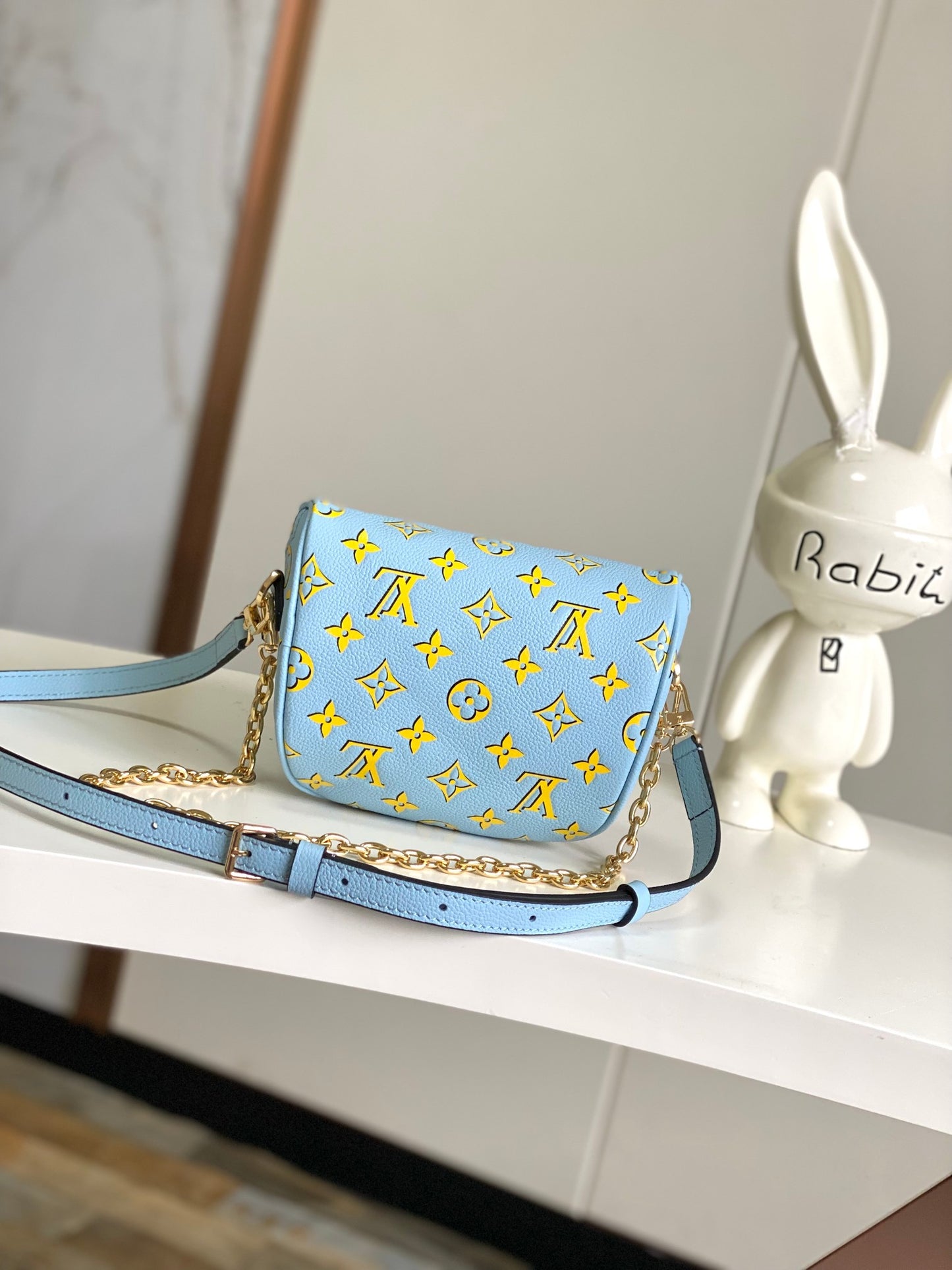 Louis Vuitton Mini Bumbag - Monogram Empreinte Leather - Light Blue &amp; Yellow